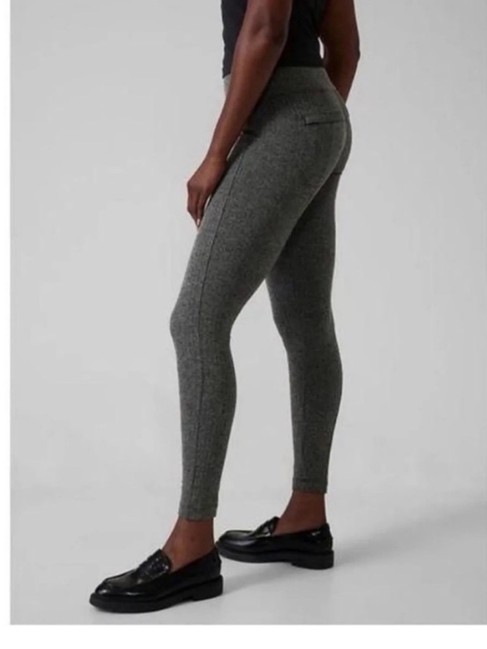 Athleta Delancey Herringbone Tights Gray Herringbone
